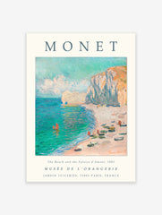 The Beach and Falaise d'Amont Poster by Claude Monet, Claude Monet Print