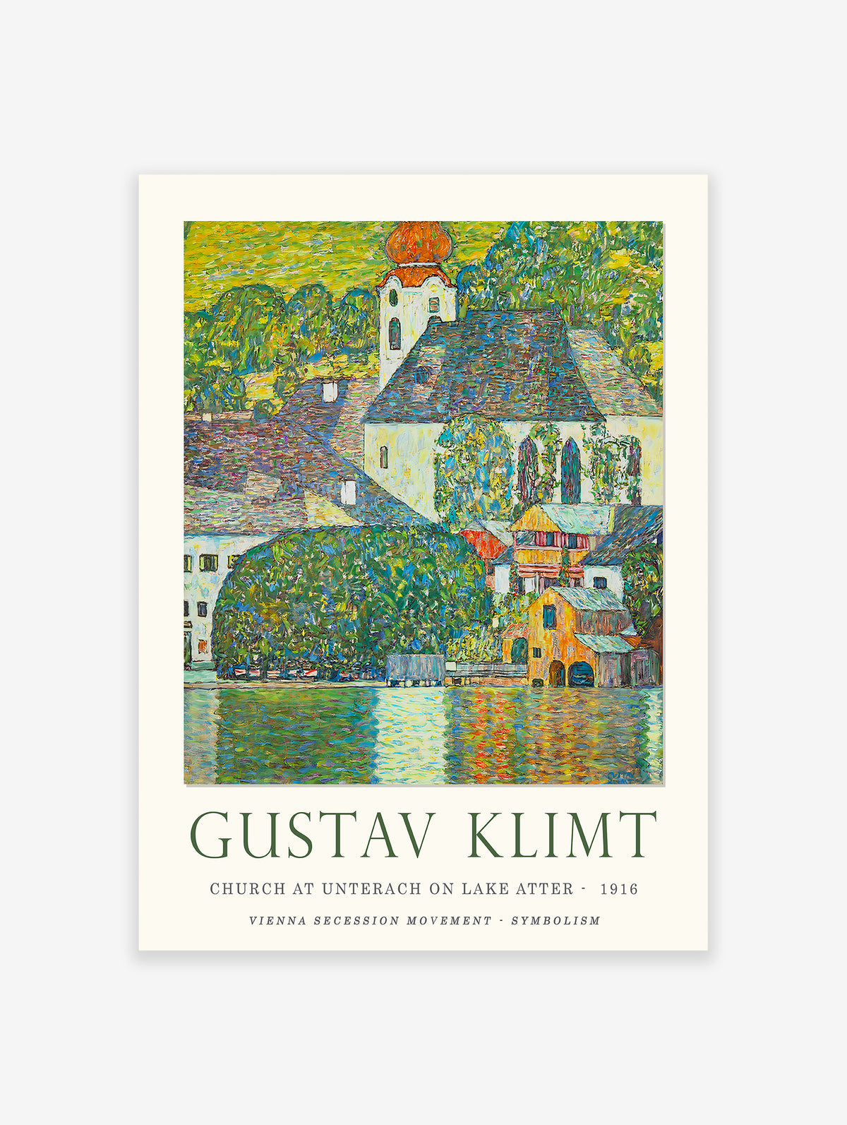 Church On Lake Latter by Gustav Klimt Poster, Gustav Klimt Print