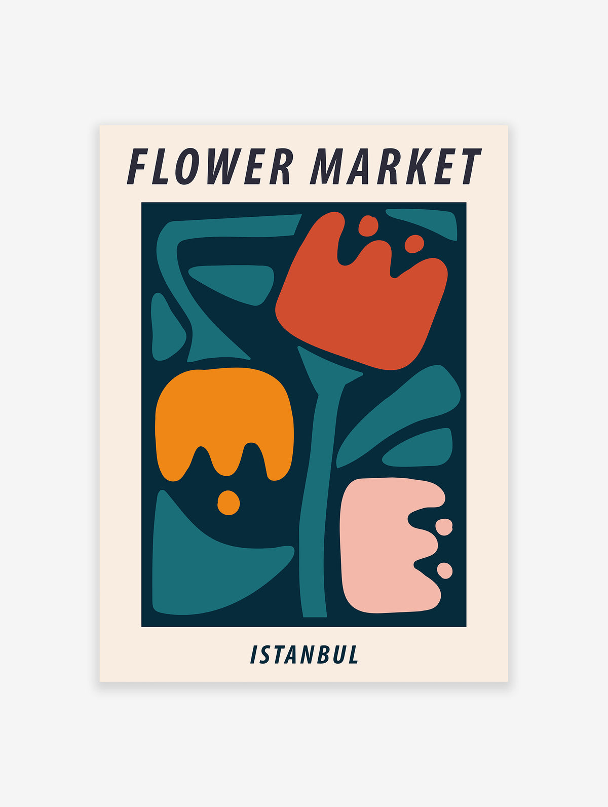 Flower Market Istanbul Poster, Turkish Floral Print