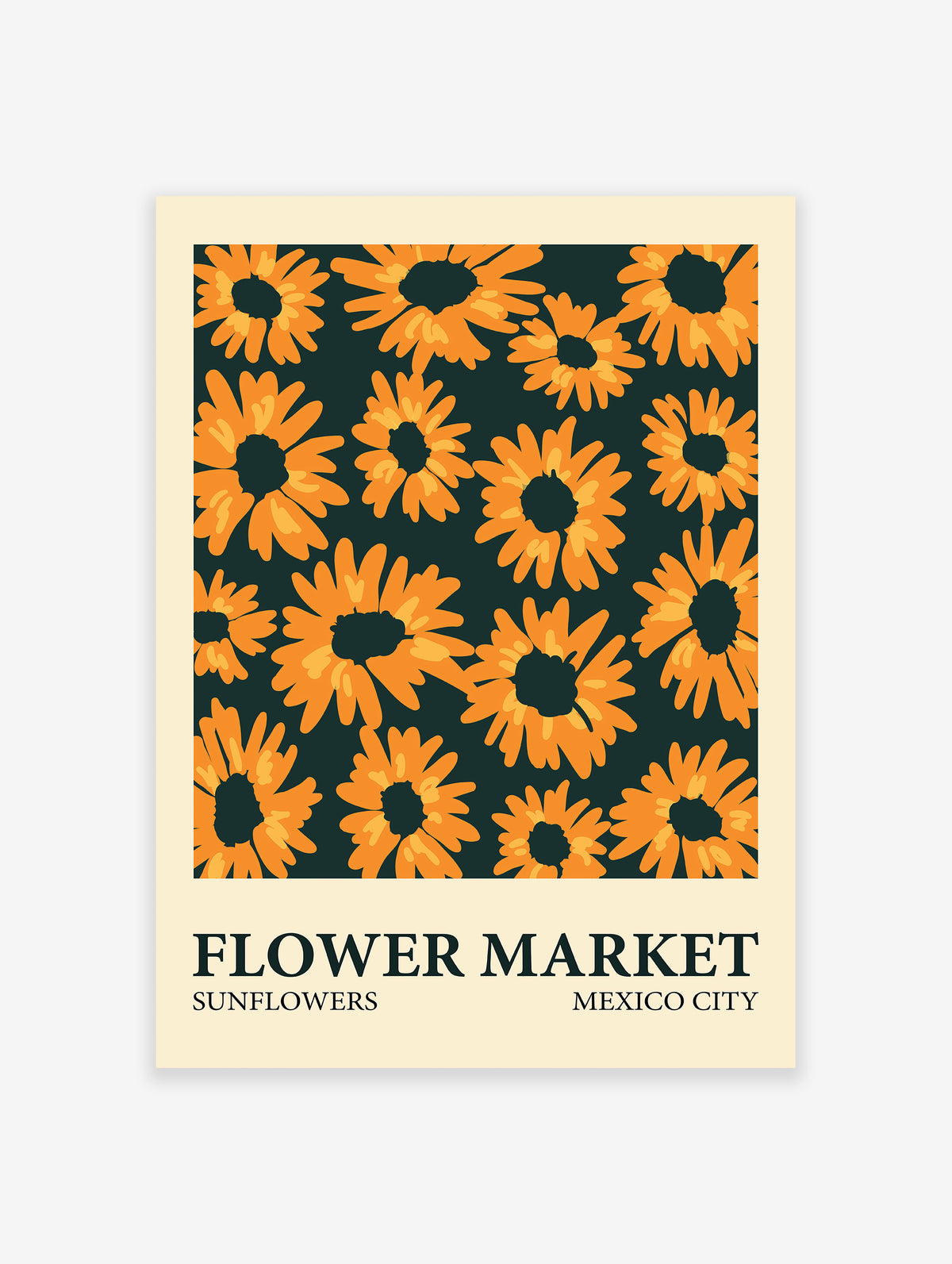 Flower Market Mexico Poster, Sunflower Print