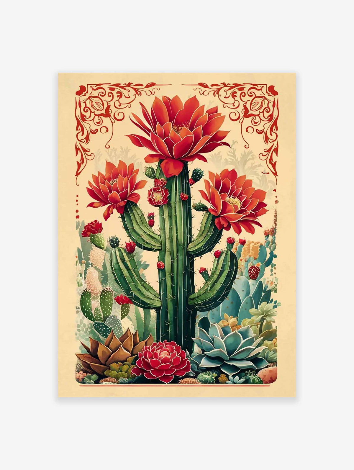 Mexican Cactus Poster