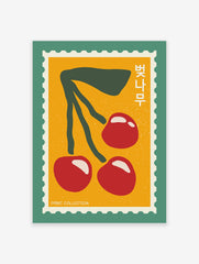 Japanese Cherries Poster, Japanese Fruit Print