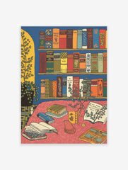 Vintage Bookshelf Poster