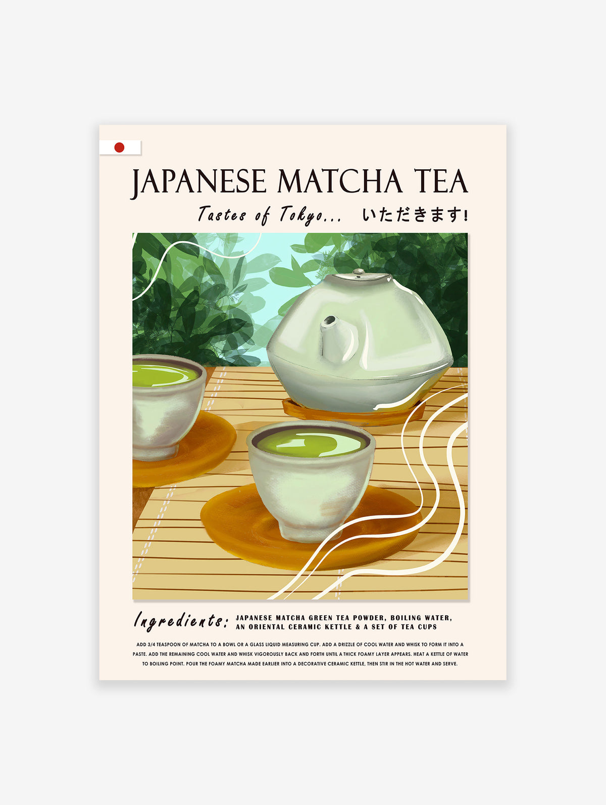 Matcha Tea Poster, Japanese Drink Print