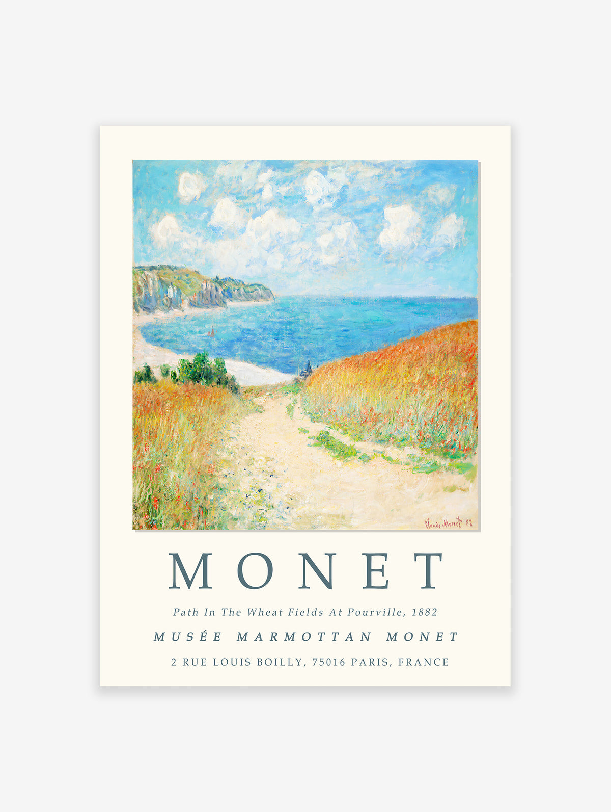 Path In The Wheat Fields At Pourville Poster by Claude Monet, Claude Monet Print