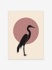 Japanese Crane Poster, Japanese Animal Print