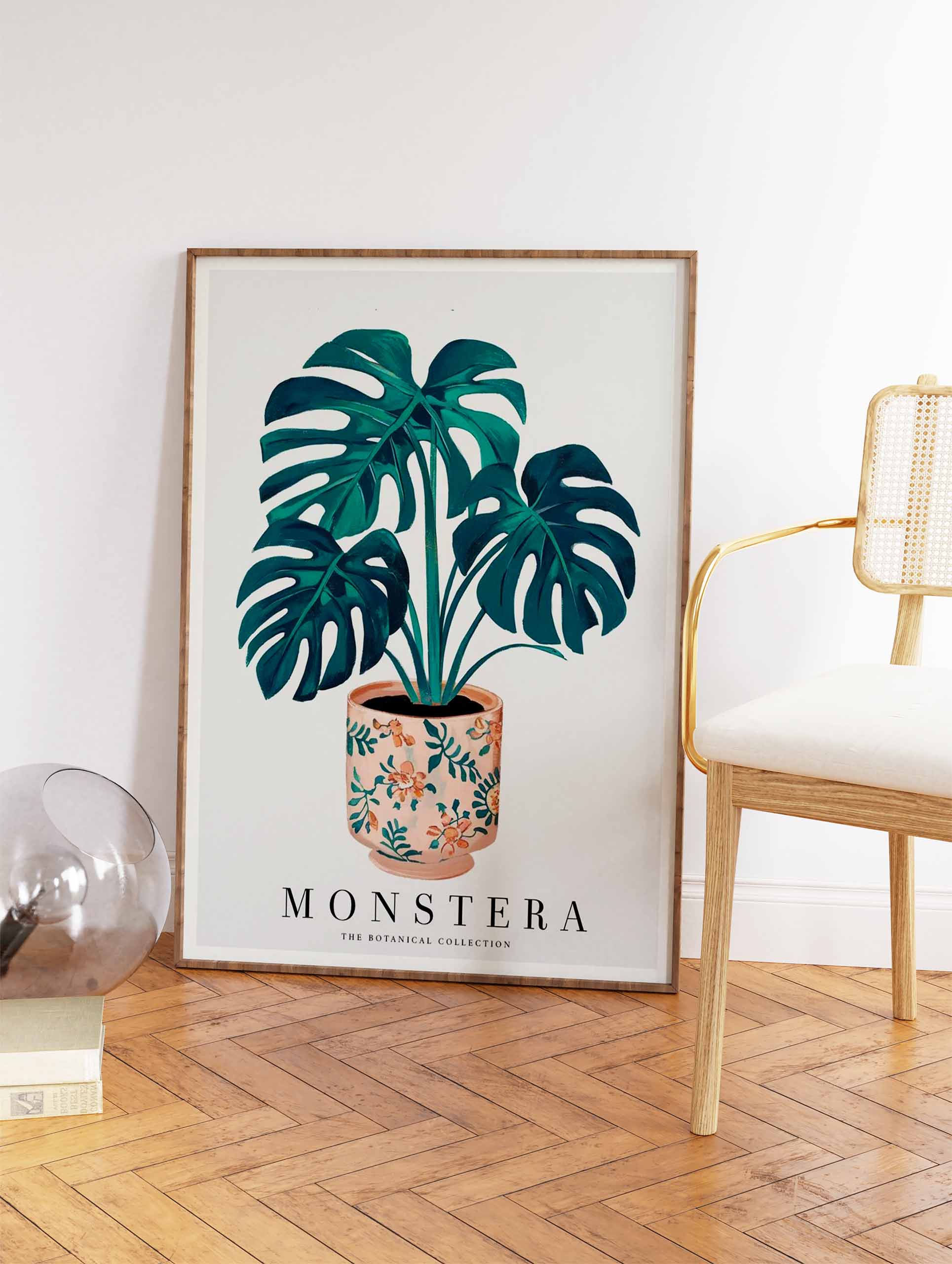 monstera deliciosa art print Botanical Wall Art | Monstera Plant Print | Tropical Green Leaves