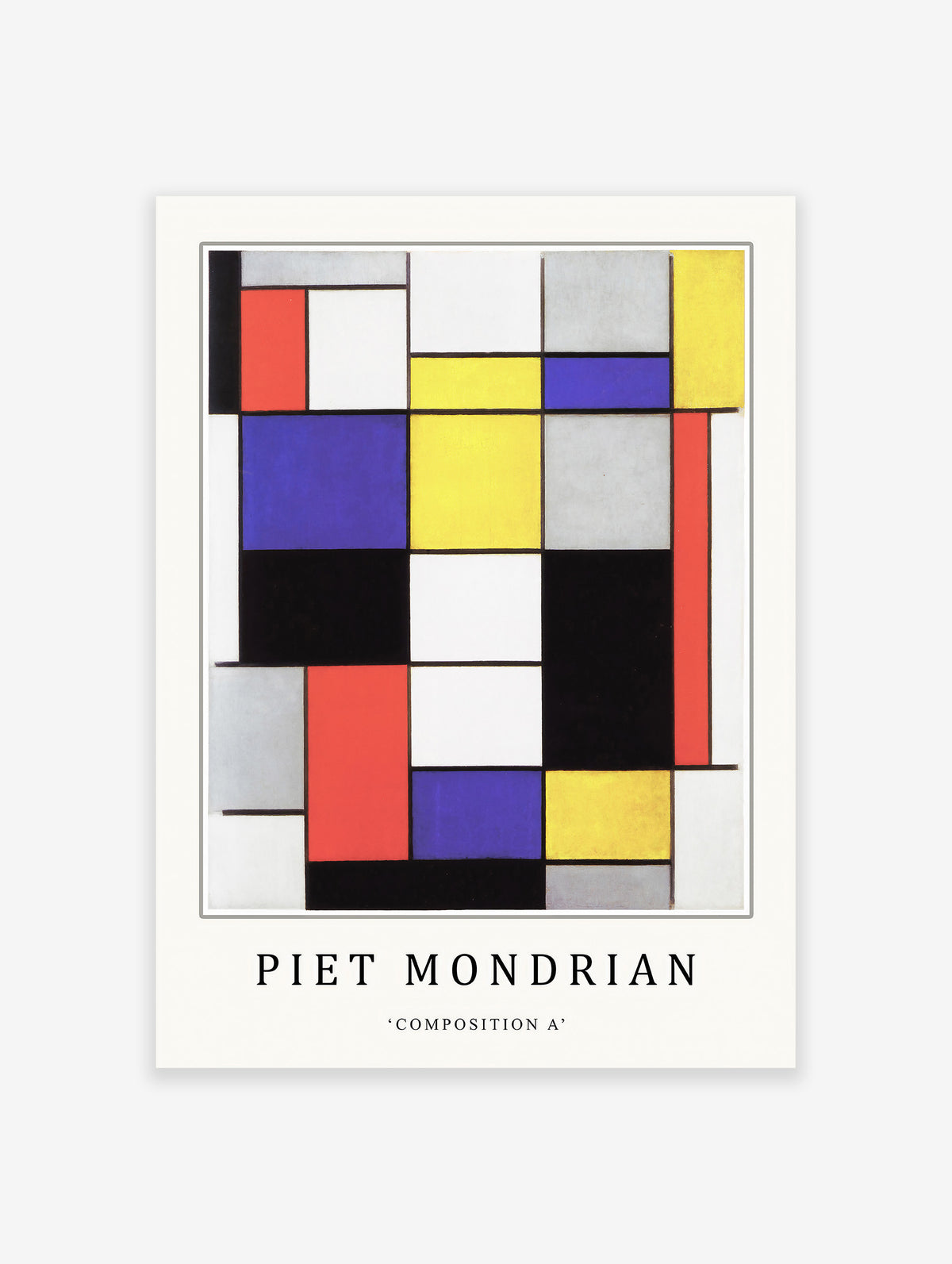 Composition A Poster by Piet Mondrian, Piet Mondrian Print