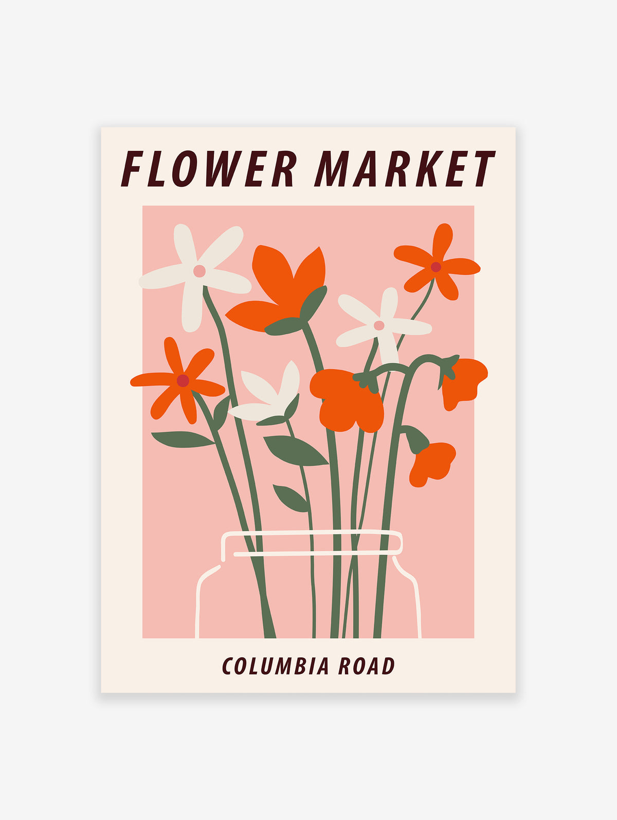 Flower Market Poster Columbia Road, London Flower Market Print