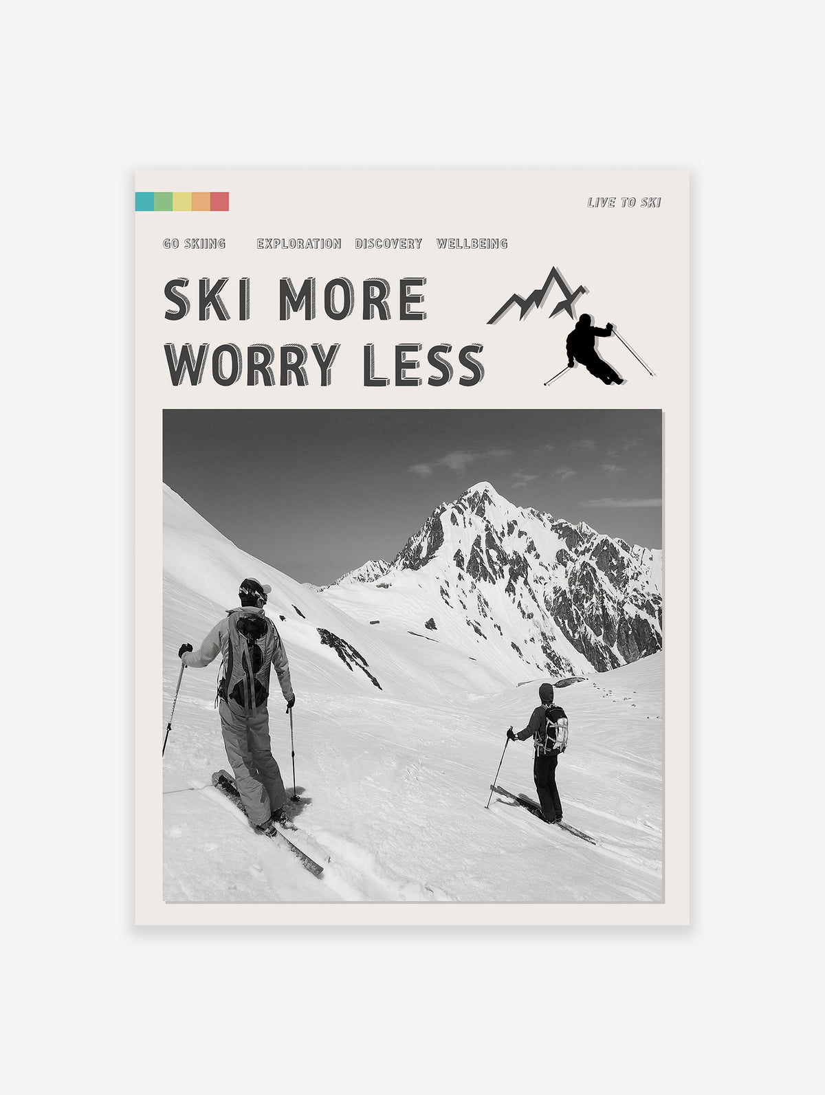 Skiing Adventure Poster, Skiing Print