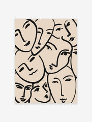 Abstract Face Line Art Poster, Abstract Line Art Print