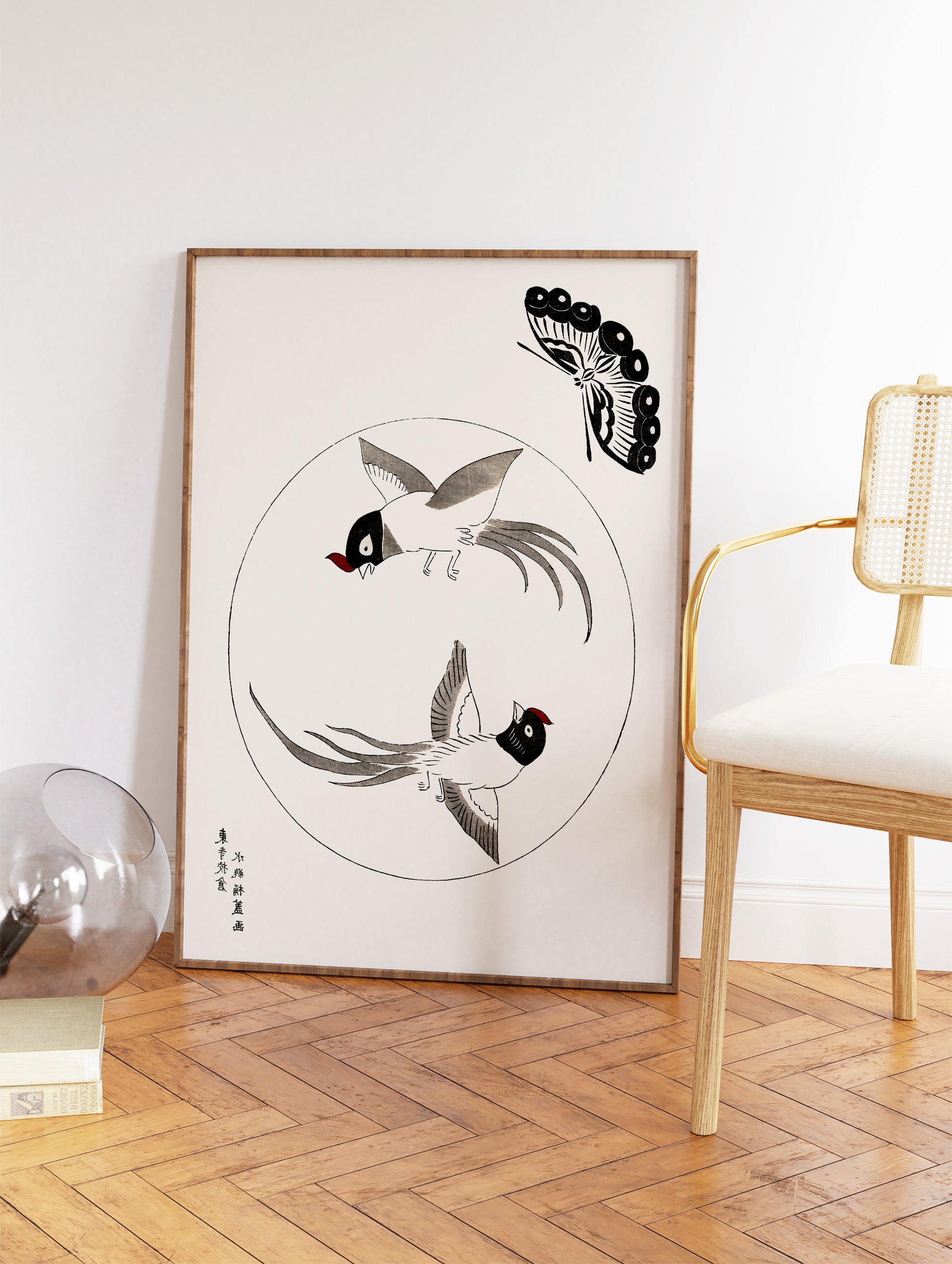 Bird and Butterfly Poster by Taguchi Tomoki, Taguchi Tomoki Print