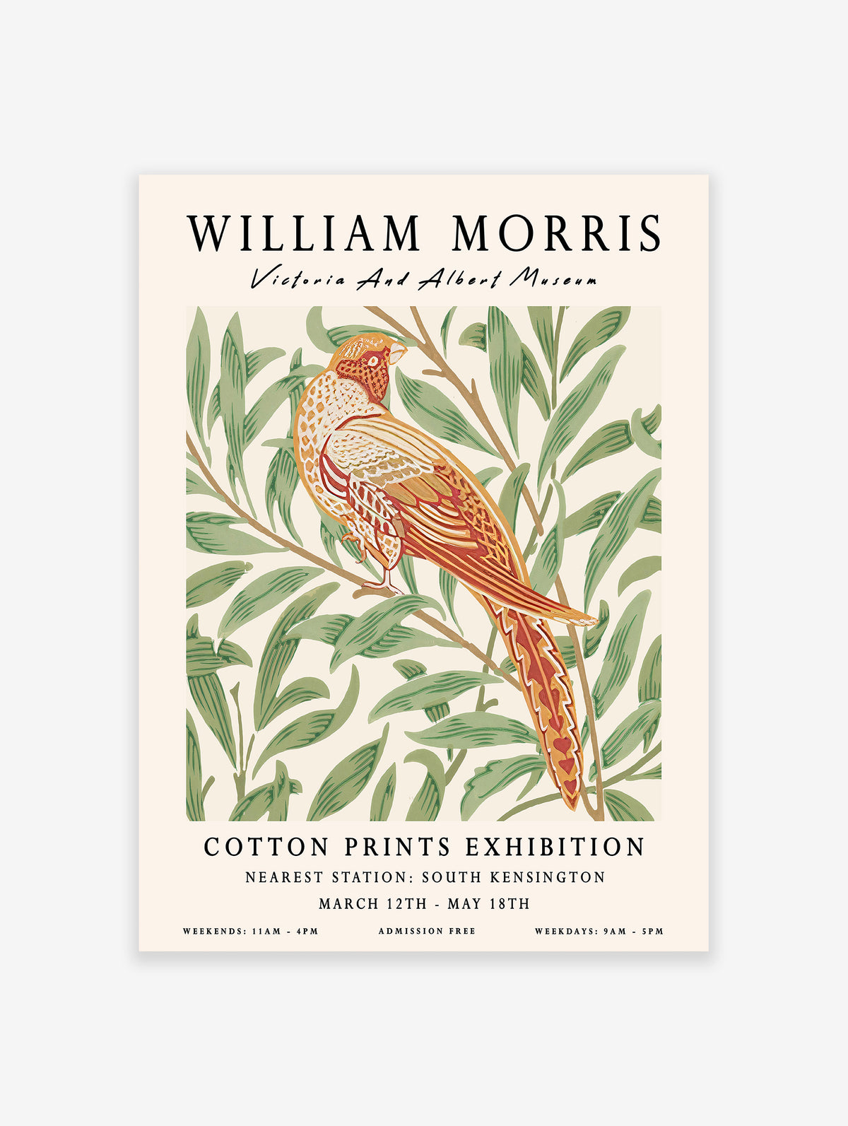 Bird Leaf Flower Poster by William Morris, William Morris Print