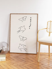 Birds and Butterflies Poster by Taguchi Tomoki, Taguchi Tomoki Print