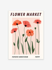 Flower Market Poster, Poppy Print