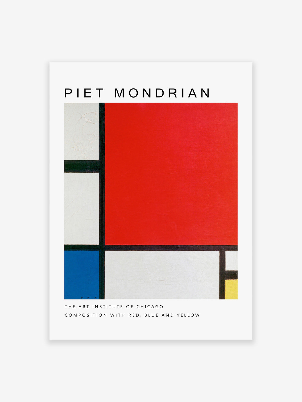 Composition With Red, Blue, and Yellow Poster by Piet Mondrian, Piet Mondrian Print