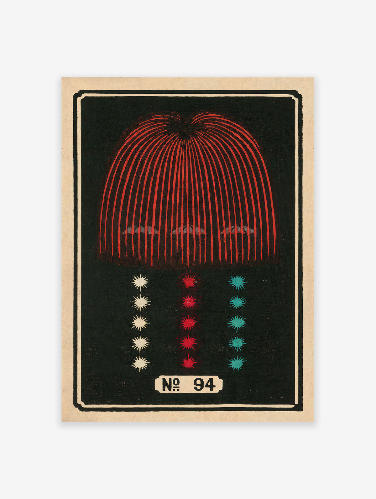 Japanese Firework Poster, Japanese Lantern Print