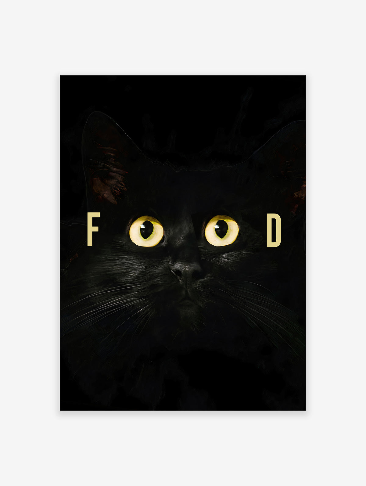 Black Cat Eyes Food Poster, Black Cat Print