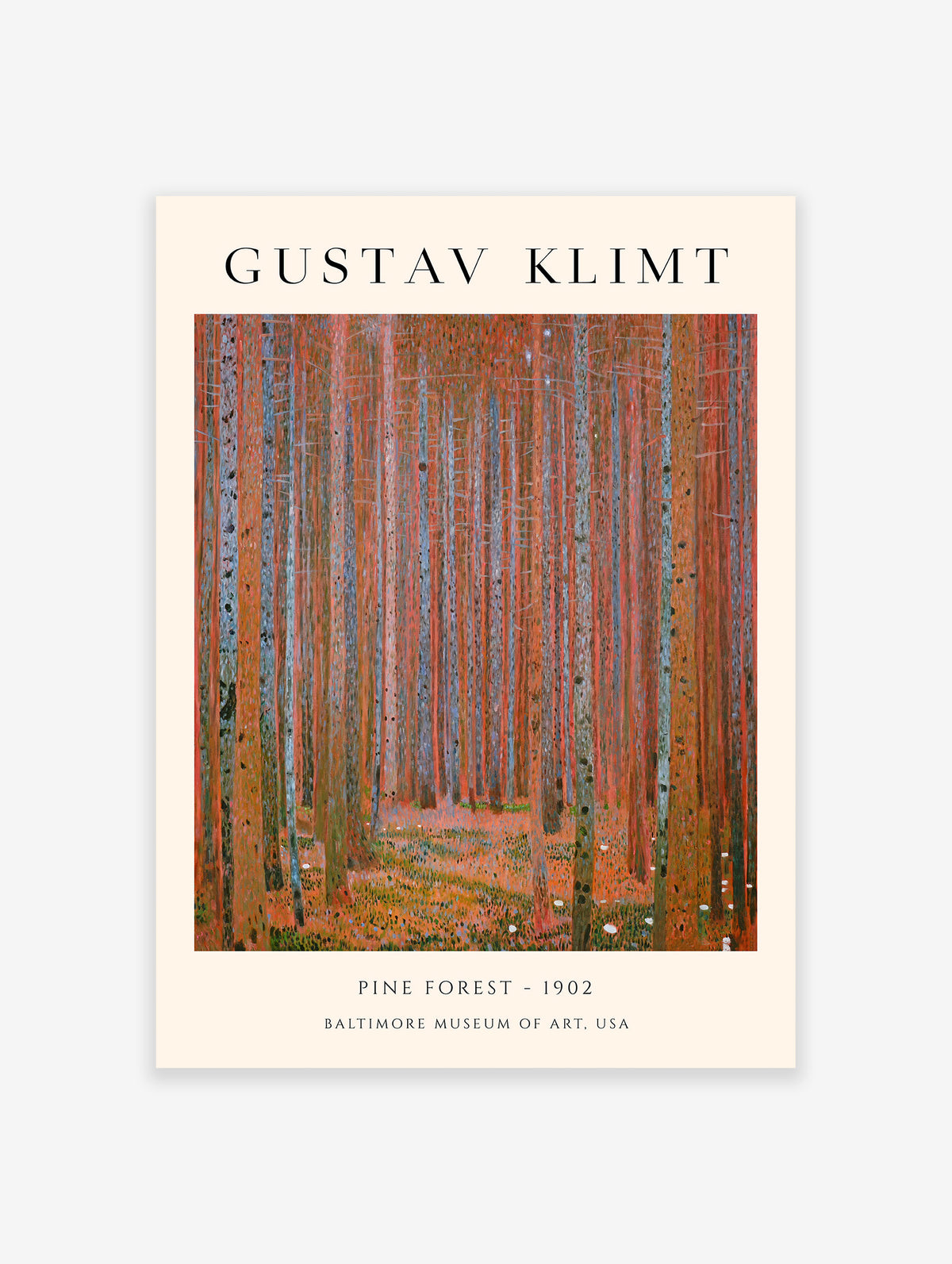 Pine Forest Poster by Gustav Klimt, Gustav Klimt Print