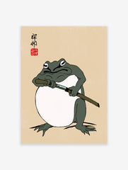 Matsumoto Hoji Japanese Samurai Frog Poster, Funny Frog Print