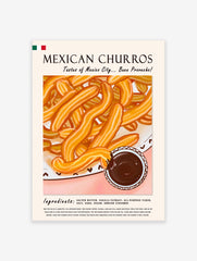 Mexican Churros Poster, Mexican Food Print