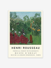 Tropical Forest With Monkeys Poster by Henri Rousseau, Henri Rousseau Print