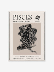 Pisces Zodiac Poster, Pisces Spiritual Print