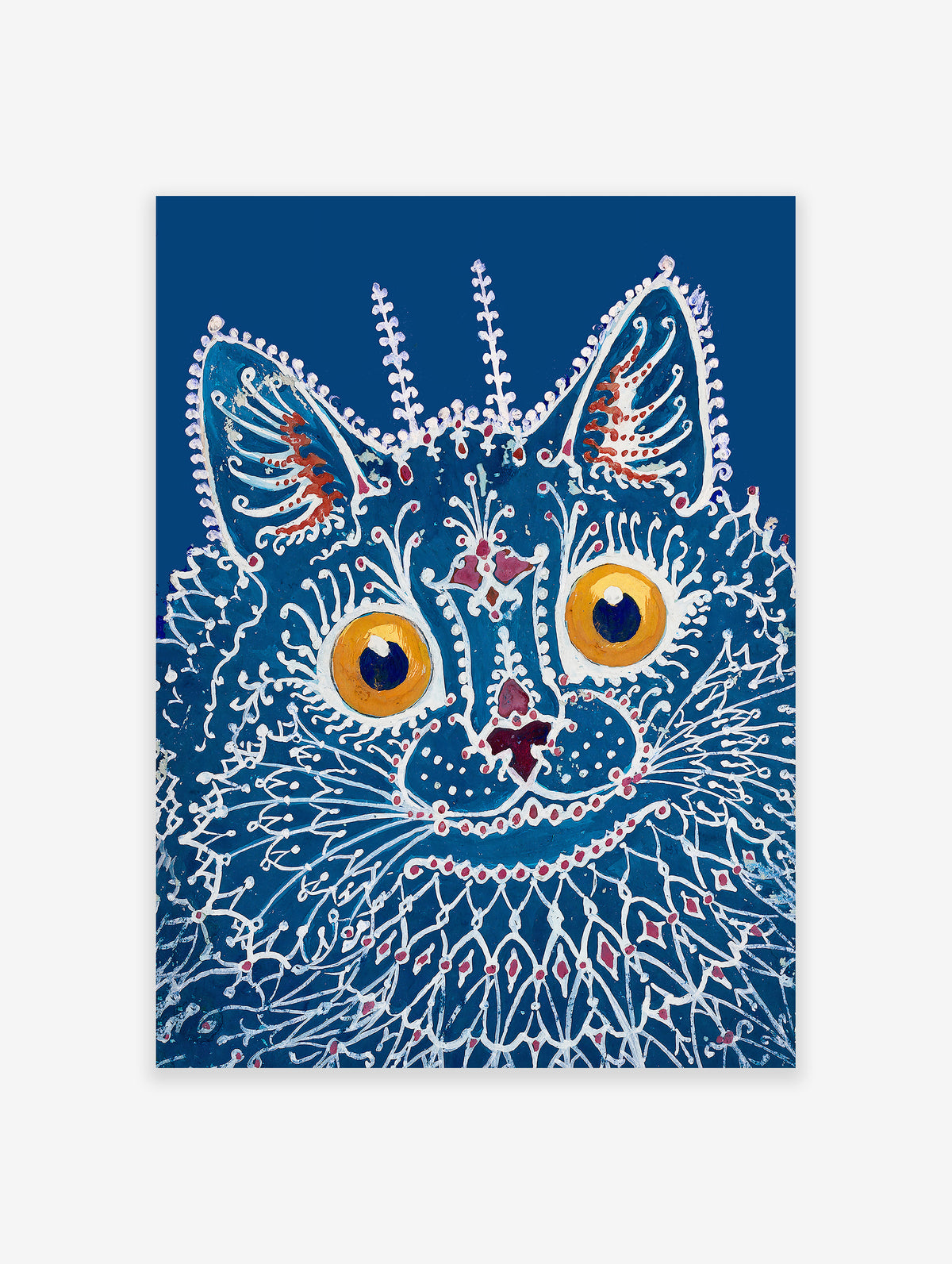 Blue Psychedelic Cat Poster by Louis Wain, Louis Wain Print