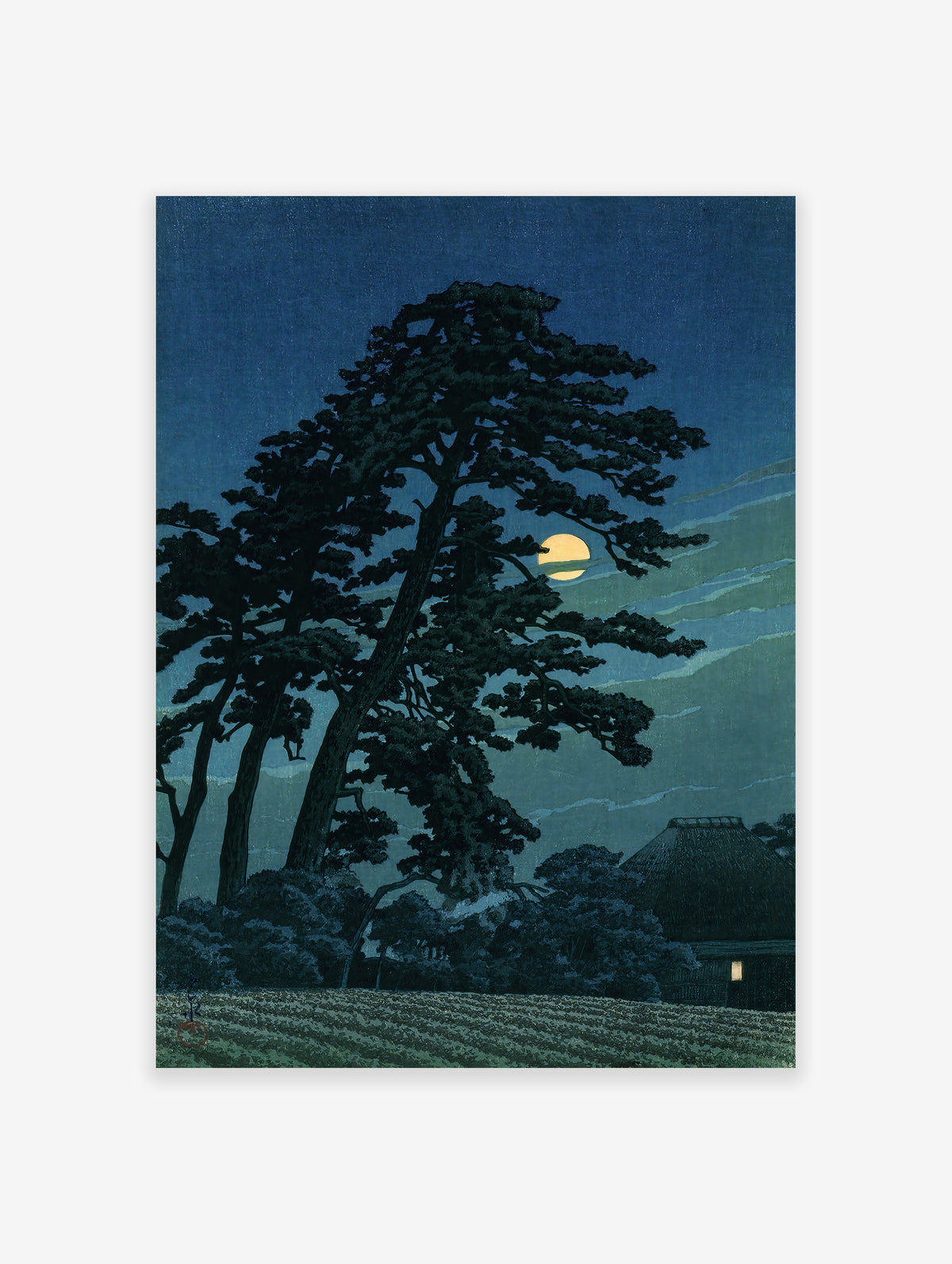 Full Moon in Magome by Kawase Hasui Art Poster, Kawase Hasui Print