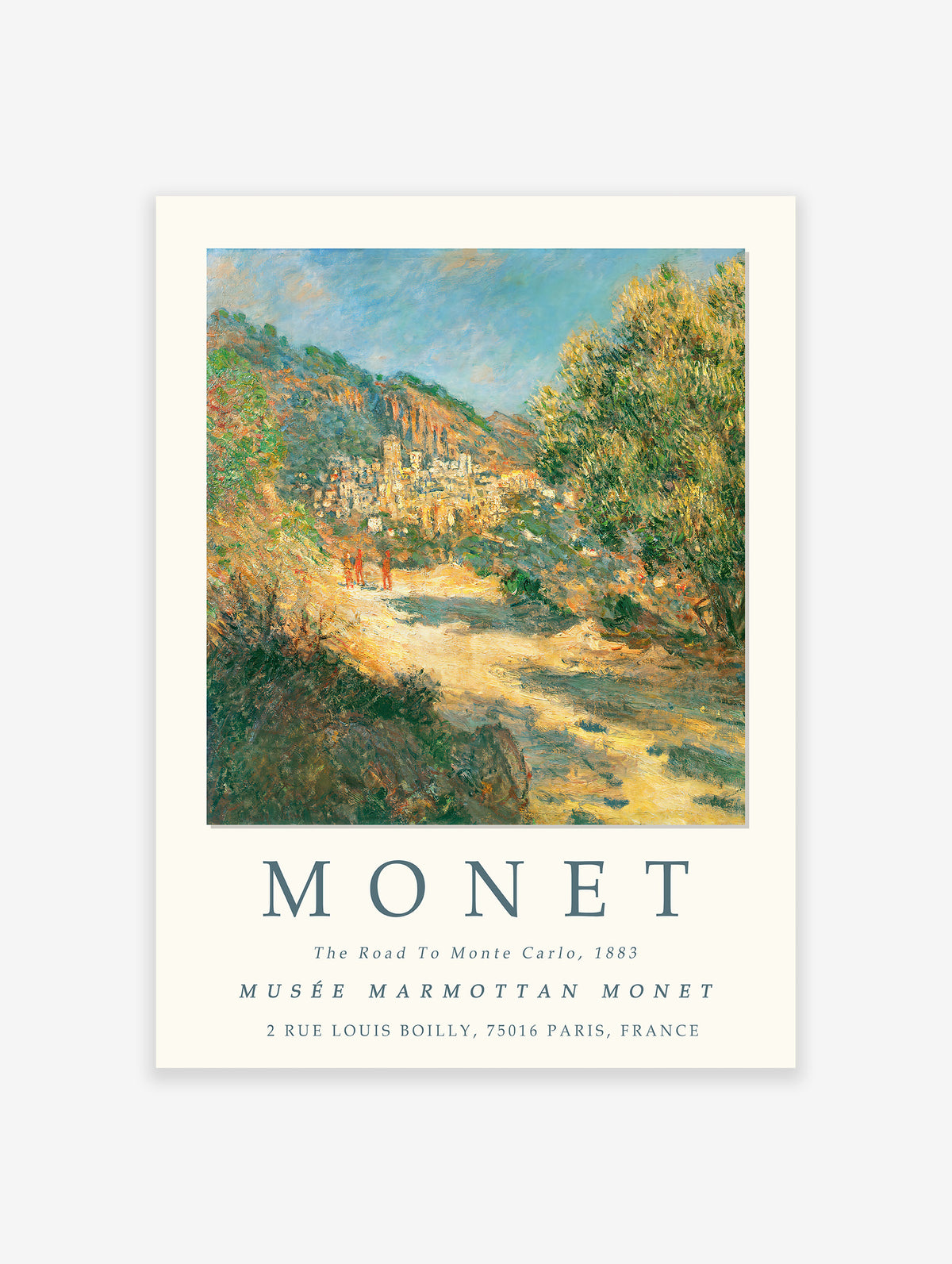 Poster of The Road to Monte Carlo by Claude Monet, Claude Monet Print