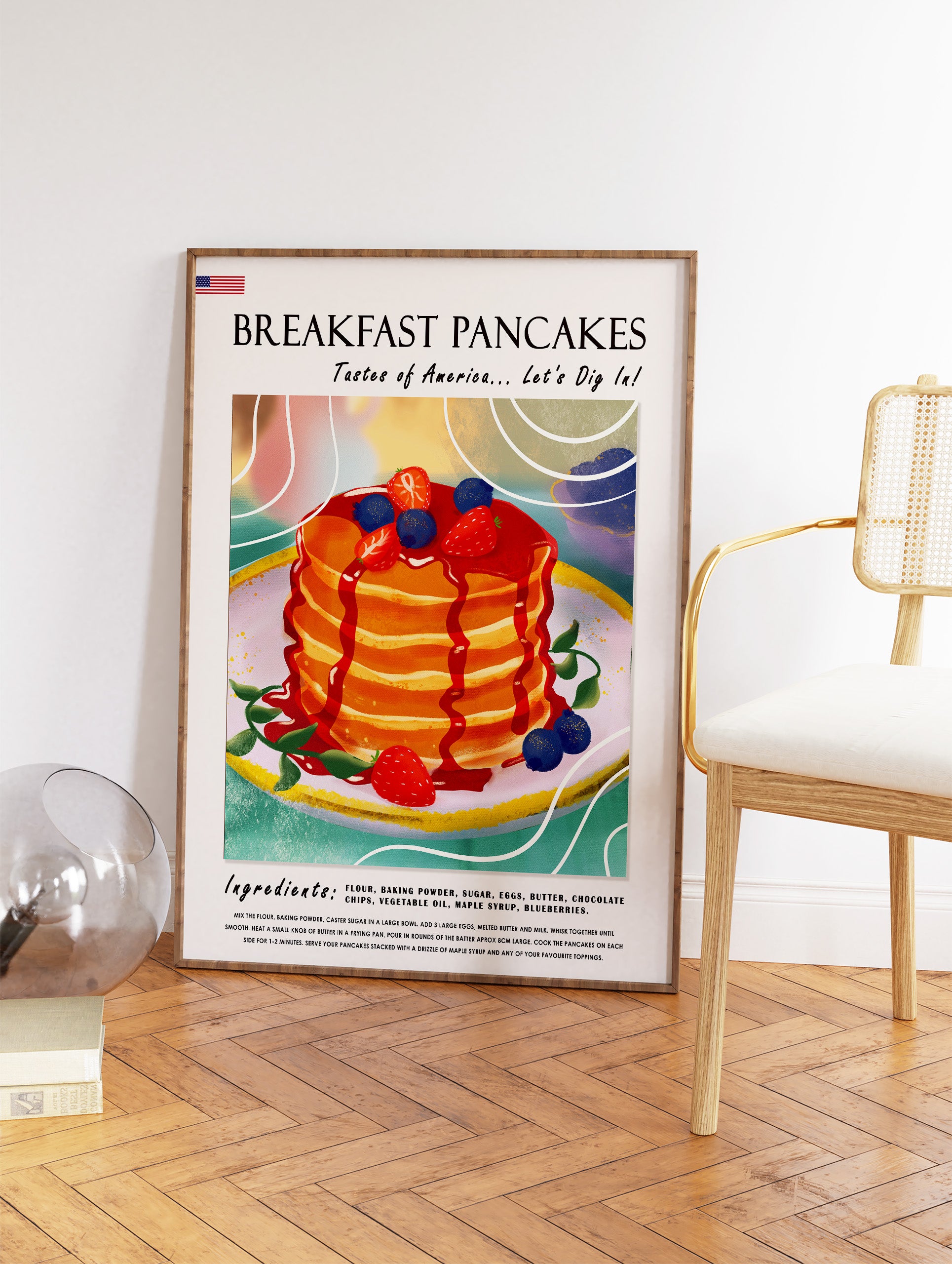 Breakfast Pancake Poster, Pancake Print