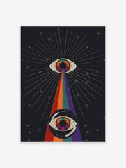 Psychedelic Eyes Poster, Psychedelic Rainbow Eyes Print