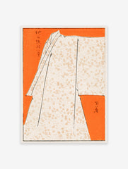 Japanese Kimono Wall Art, Orange Japanese Kimono Poster