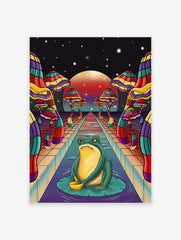 Psychedelic Frog Poster, Retro Psychedelic Frog Print