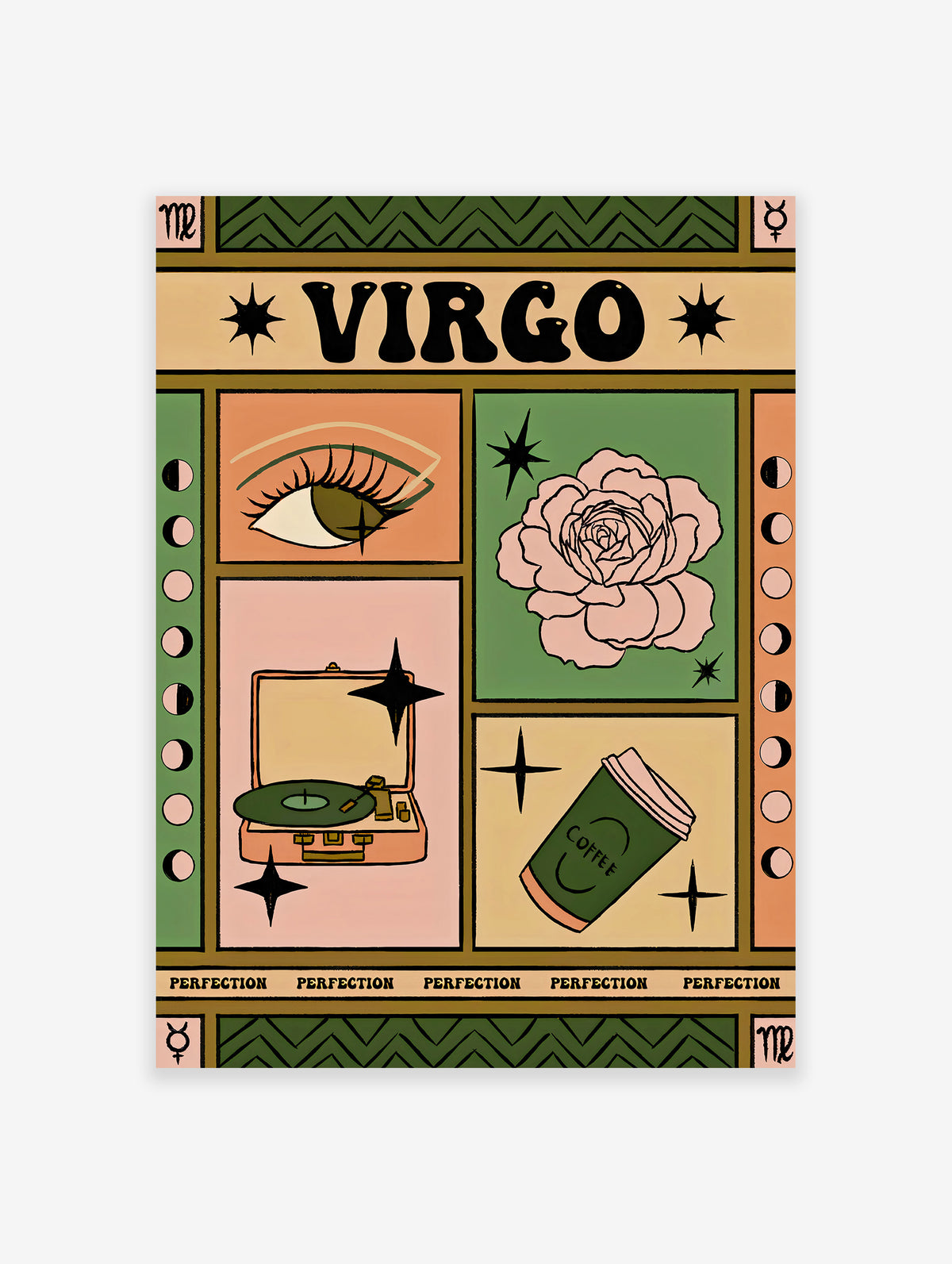 Virgo Zodiac Poster, Virgo Zodiac Star Sign Print