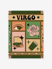 Virgo Zodiac Poster, Virgo Zodiac Star Sign Print