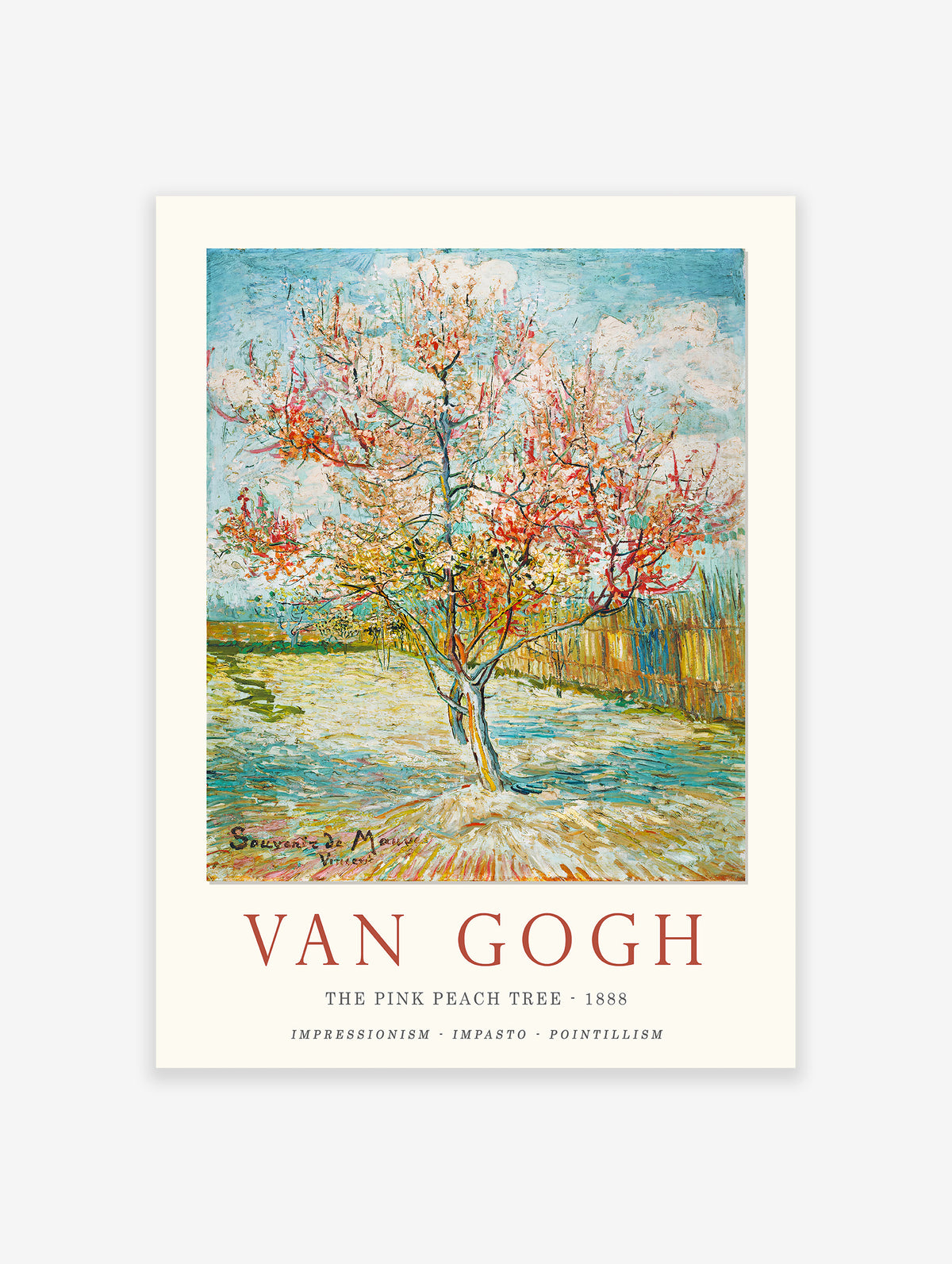 The Pink Peach Tree Poster by Vincent Van Gogh Poster, Vincent Van Gogh Print