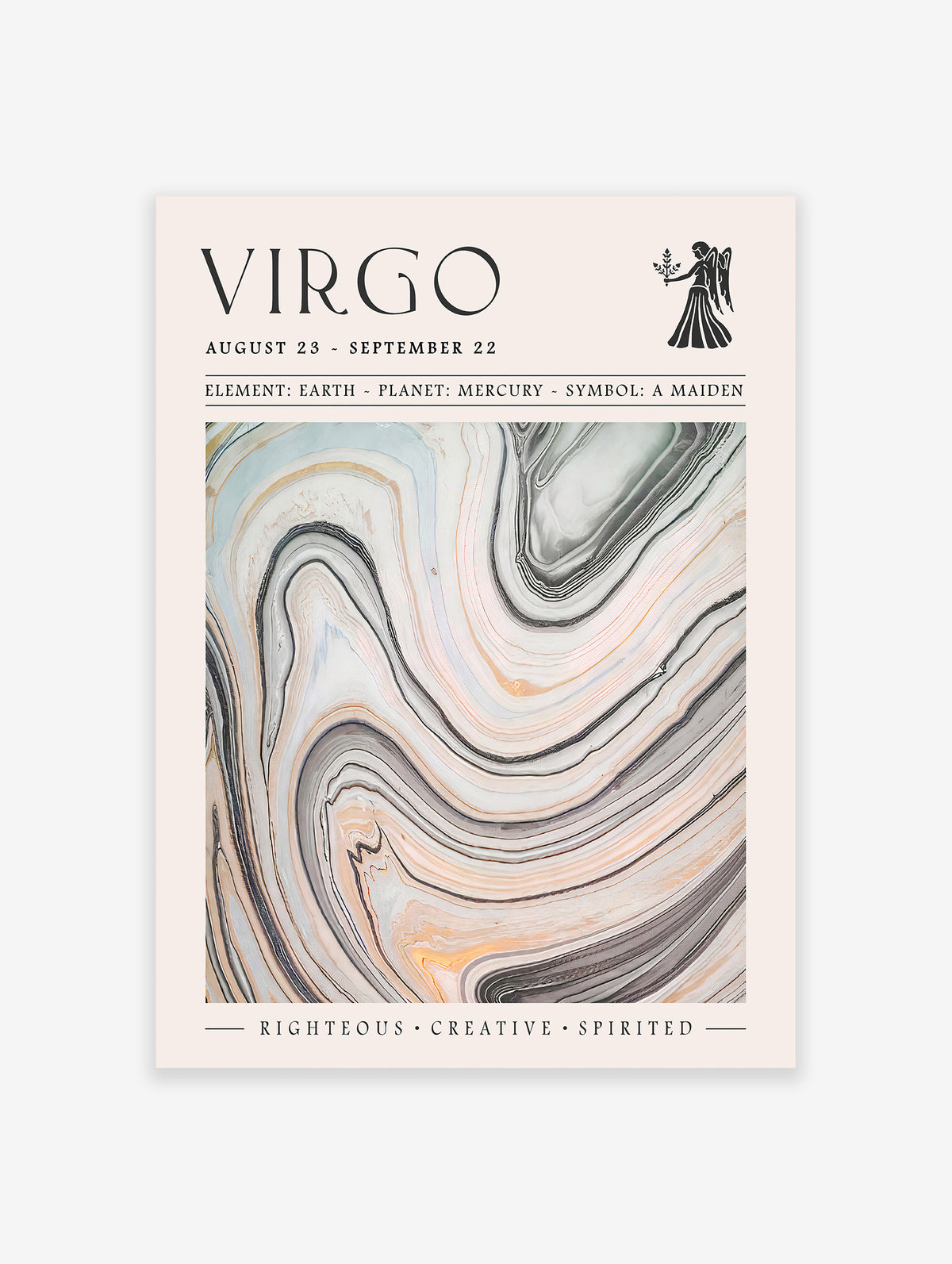 Virgo Zodiac Poster, Zodiac Star Sign Print