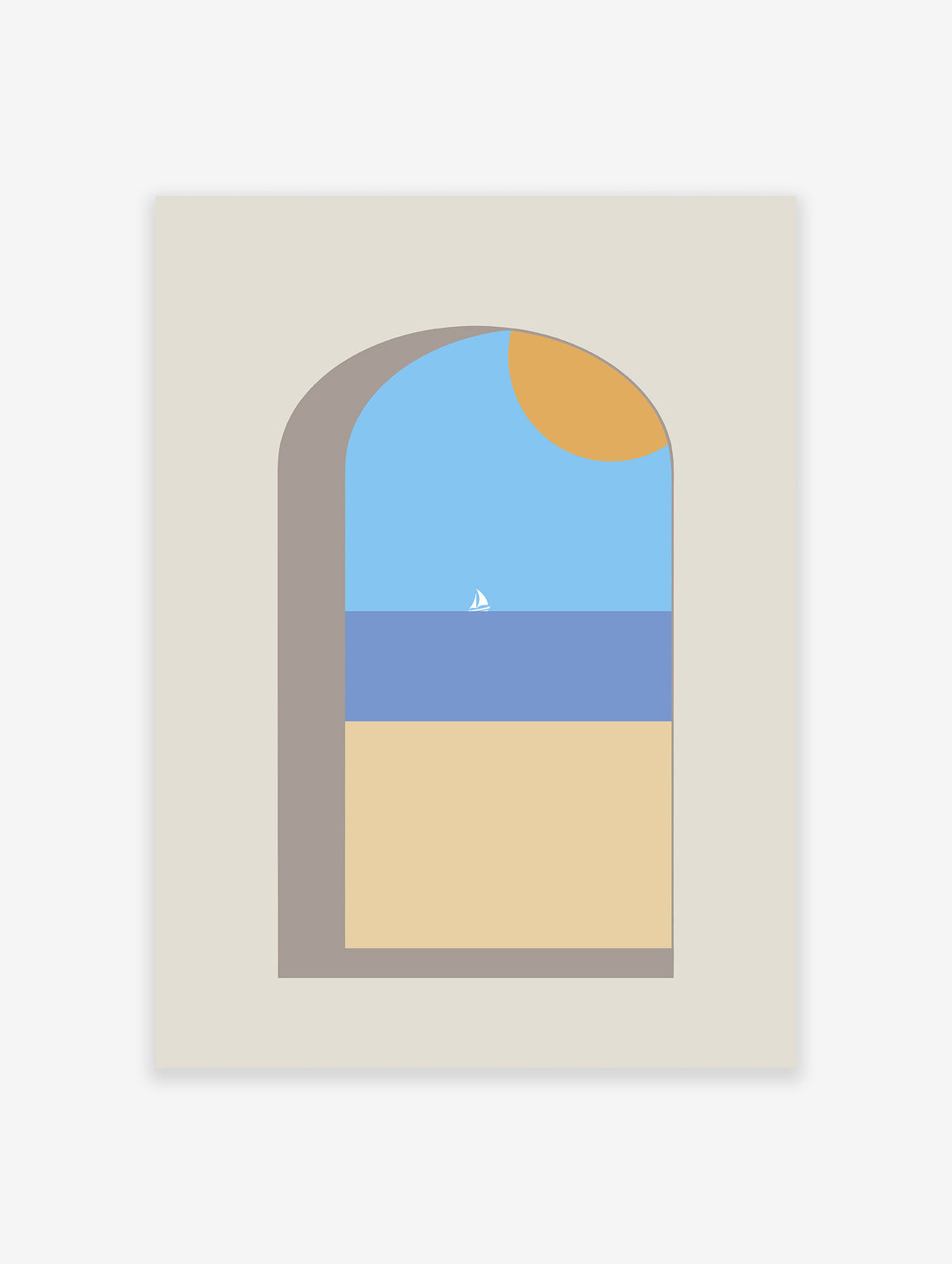 Minimalist Sailing Boat Poster, Seaview Print