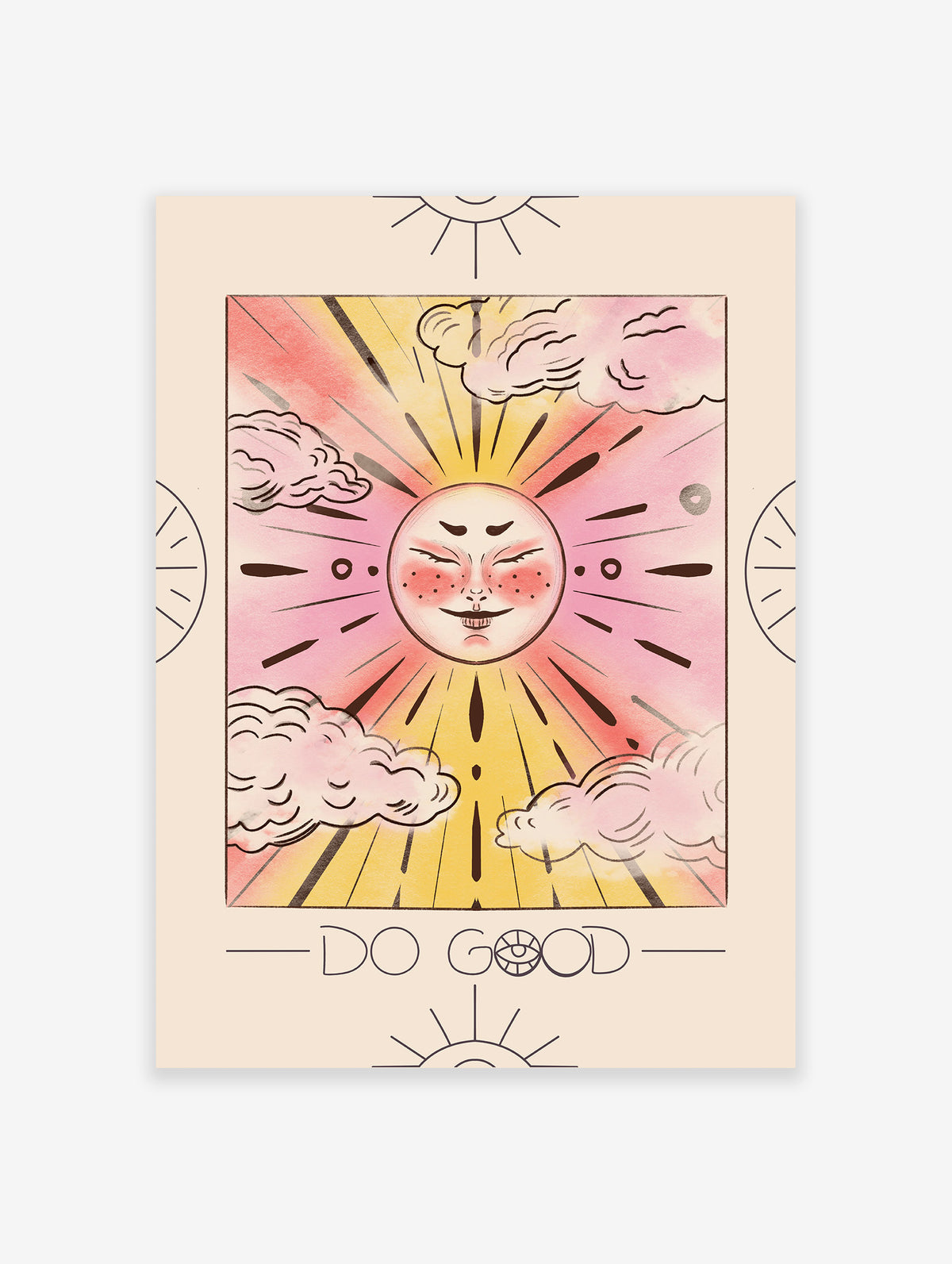 Psychedelic Spiritual Poster, Psychedelic Sun and Moon Print