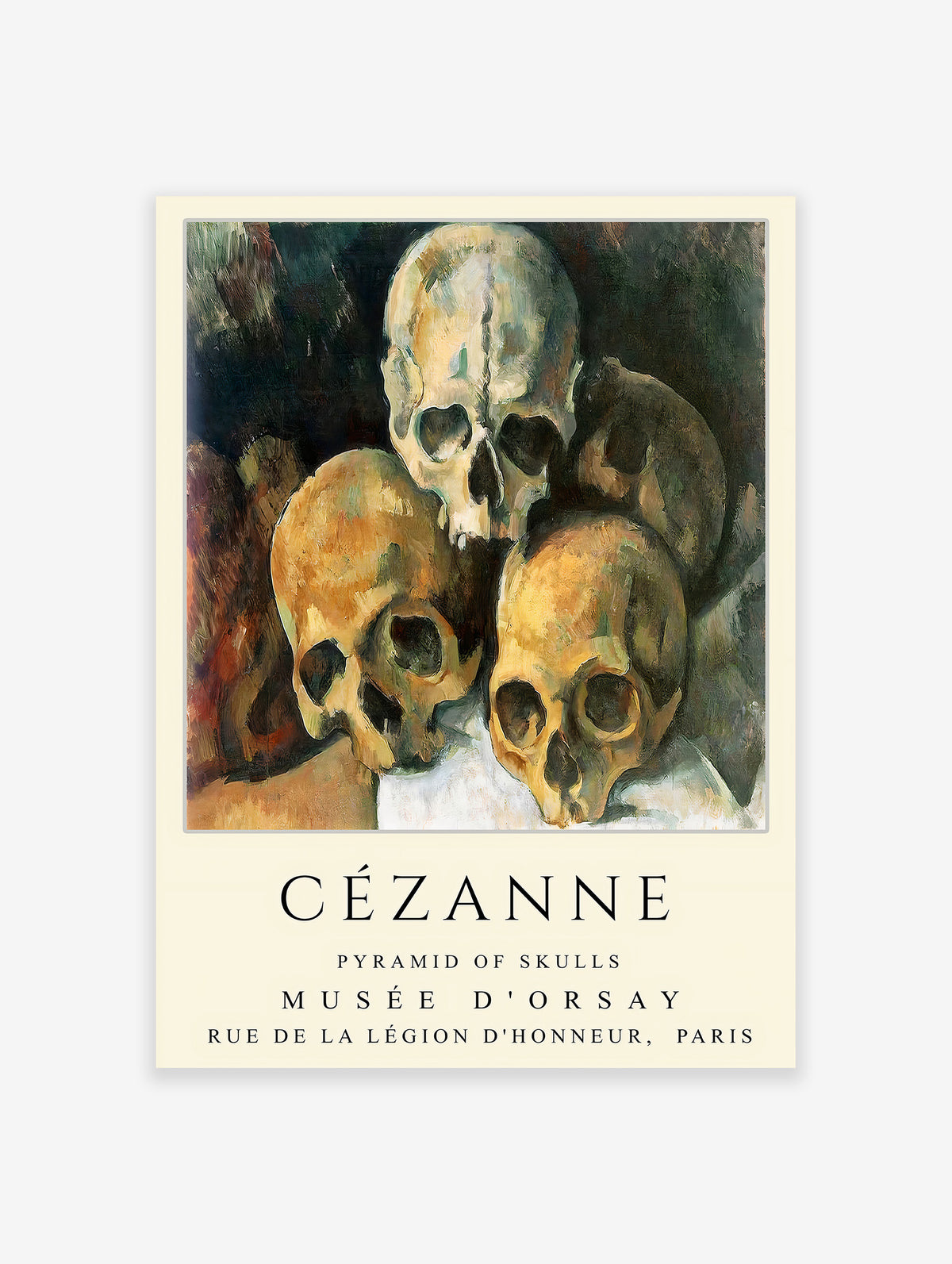 Pyramid of Skulls Poster by Paul Cézanne, Paul Cézanne Print