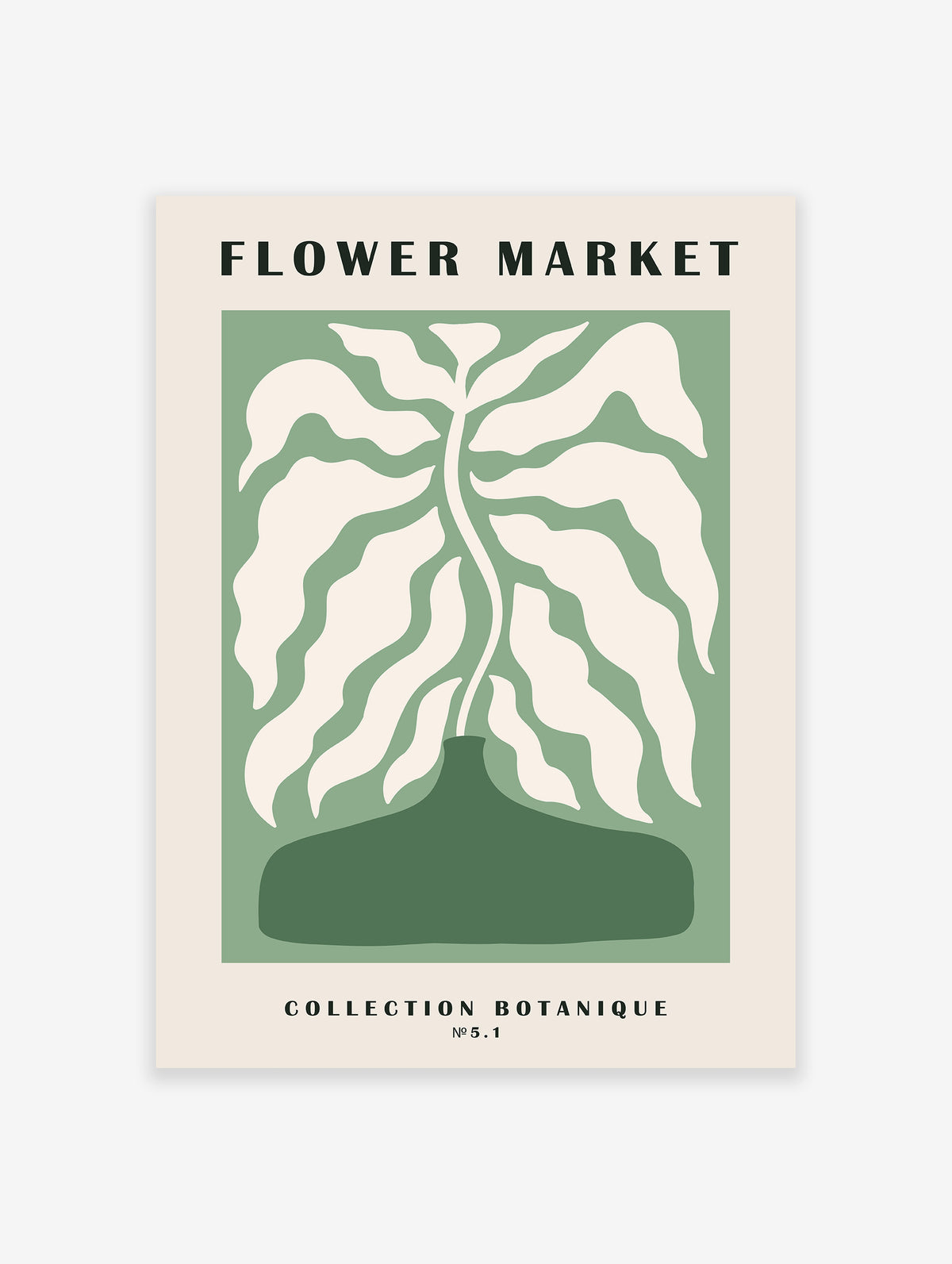 Green Flower Market Poster, Flower Market Print