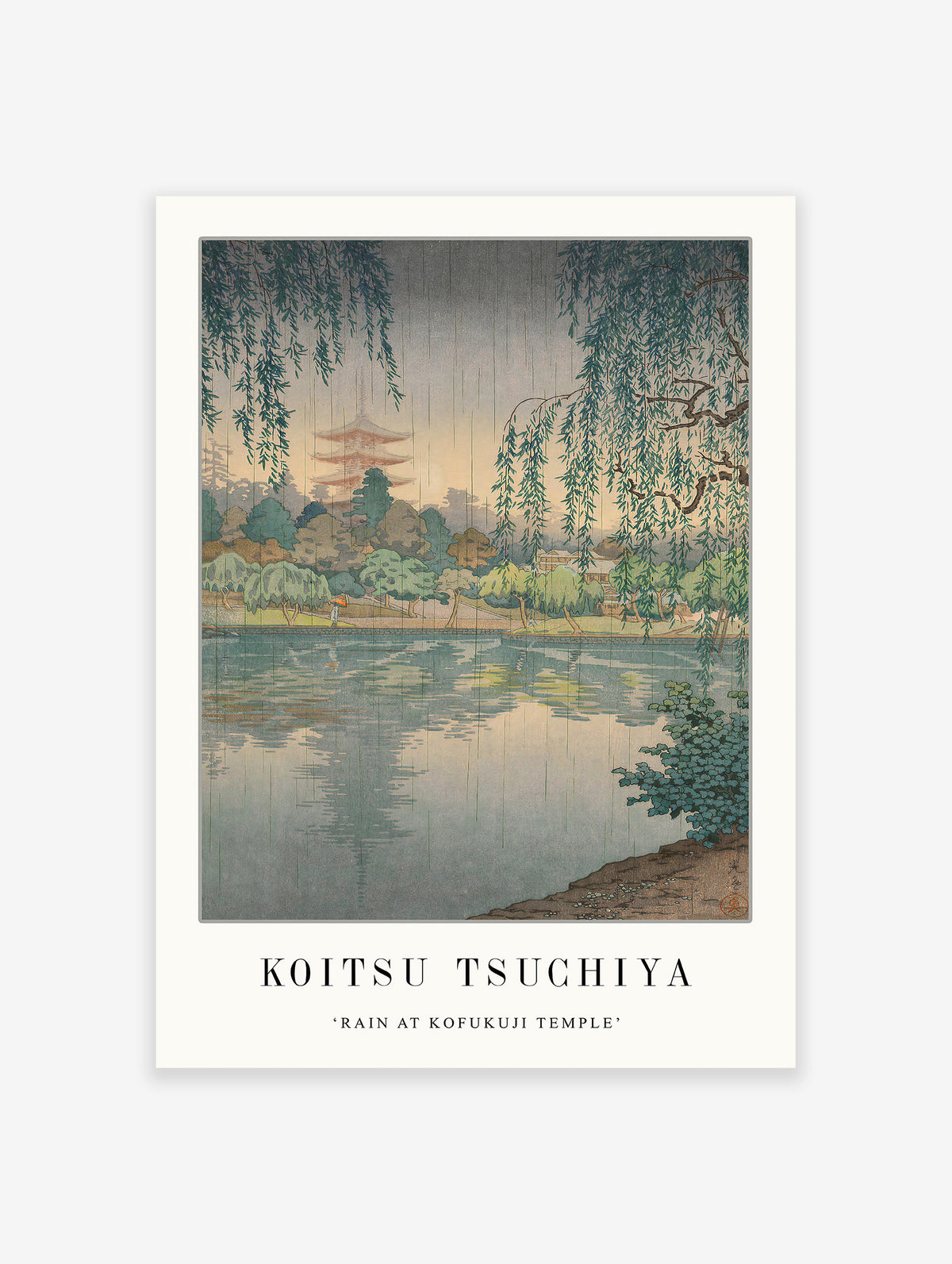 Rain At Kofukuji Temple Poster by Koitsu Tsuchiya, Koitsu Tsuchiya Print