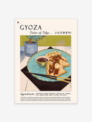 Gyoza Dumplings Food Poster, Japanese Food Print