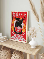 Cat Eating Ramen Poster