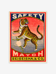 Tiger Matchbox Poster, Japanese Tiger Print