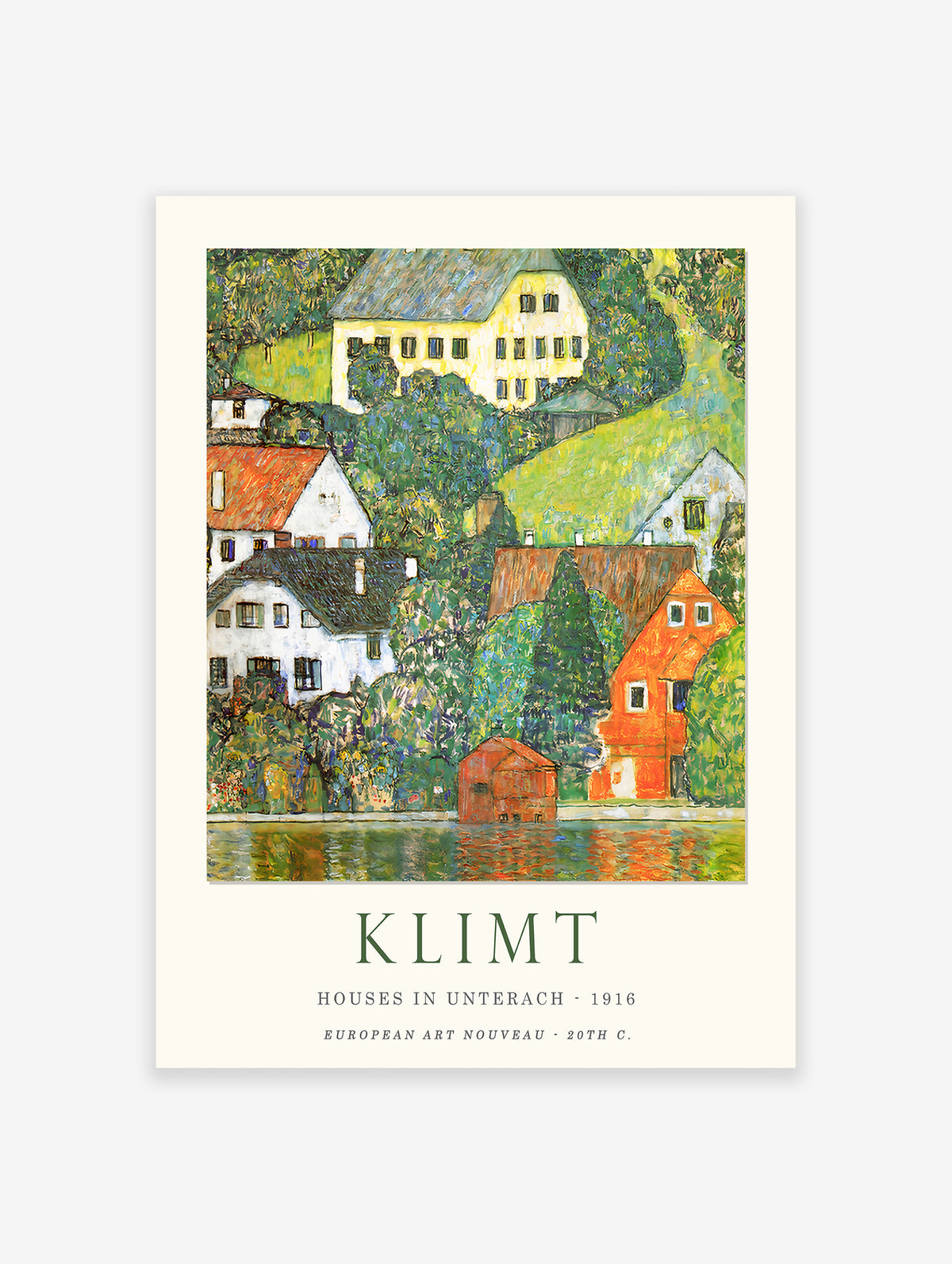 Houses In Unterach Poster by Gustav Klimt, Gustav Klimt Print