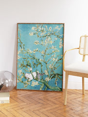 Almond Blossoms by Vincent Van Gogh with Cat Poster, Funny Cat Print