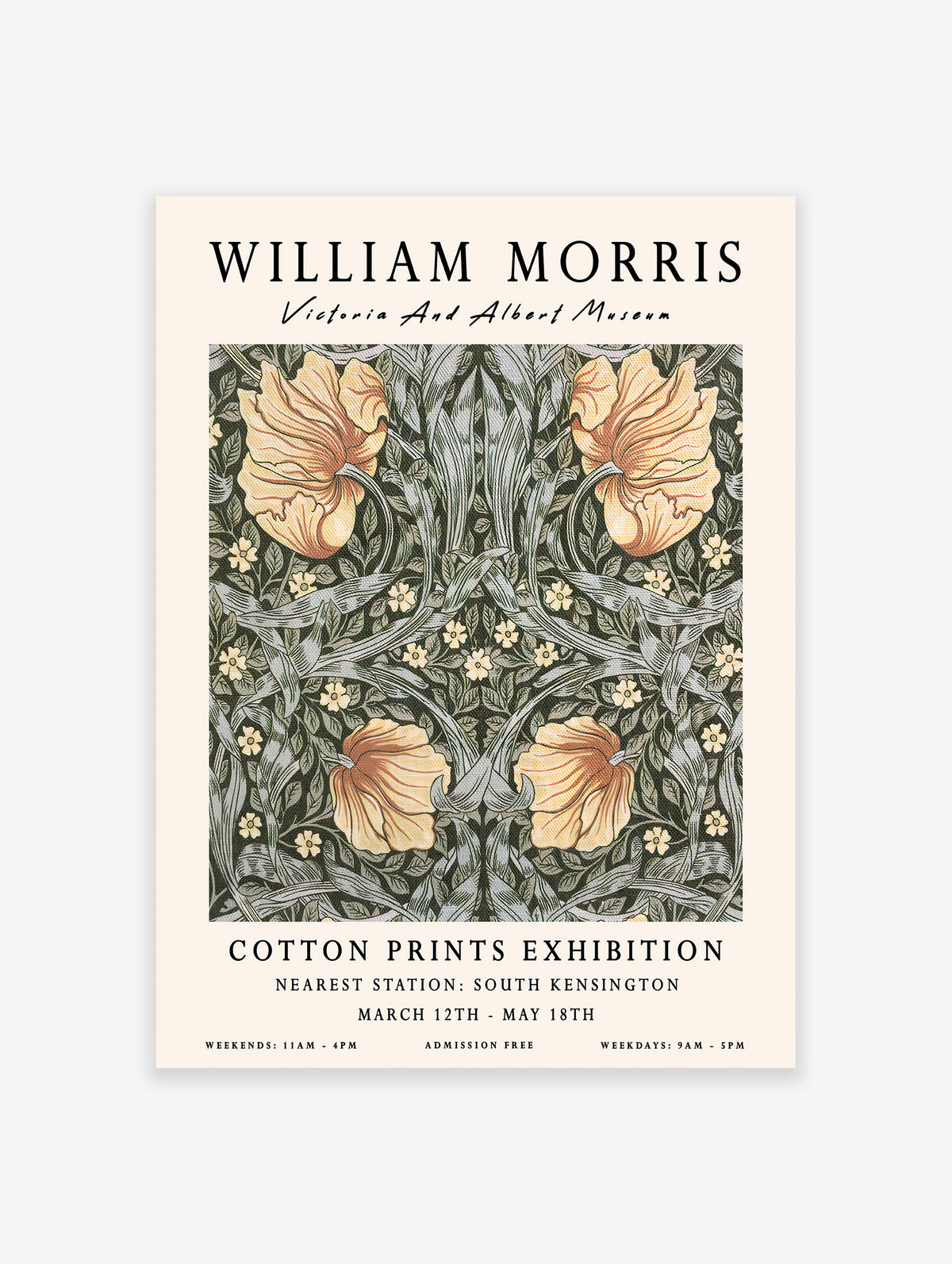 William Morris Exhibition Poster, William Morris Print