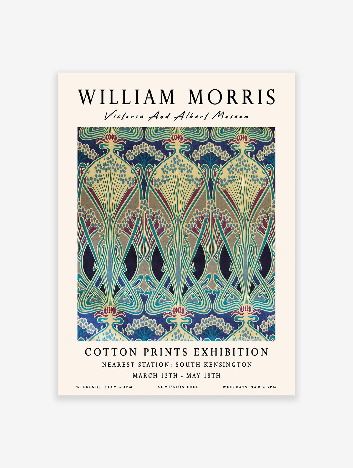 William Morris Exhibition Poster, William Morris Print